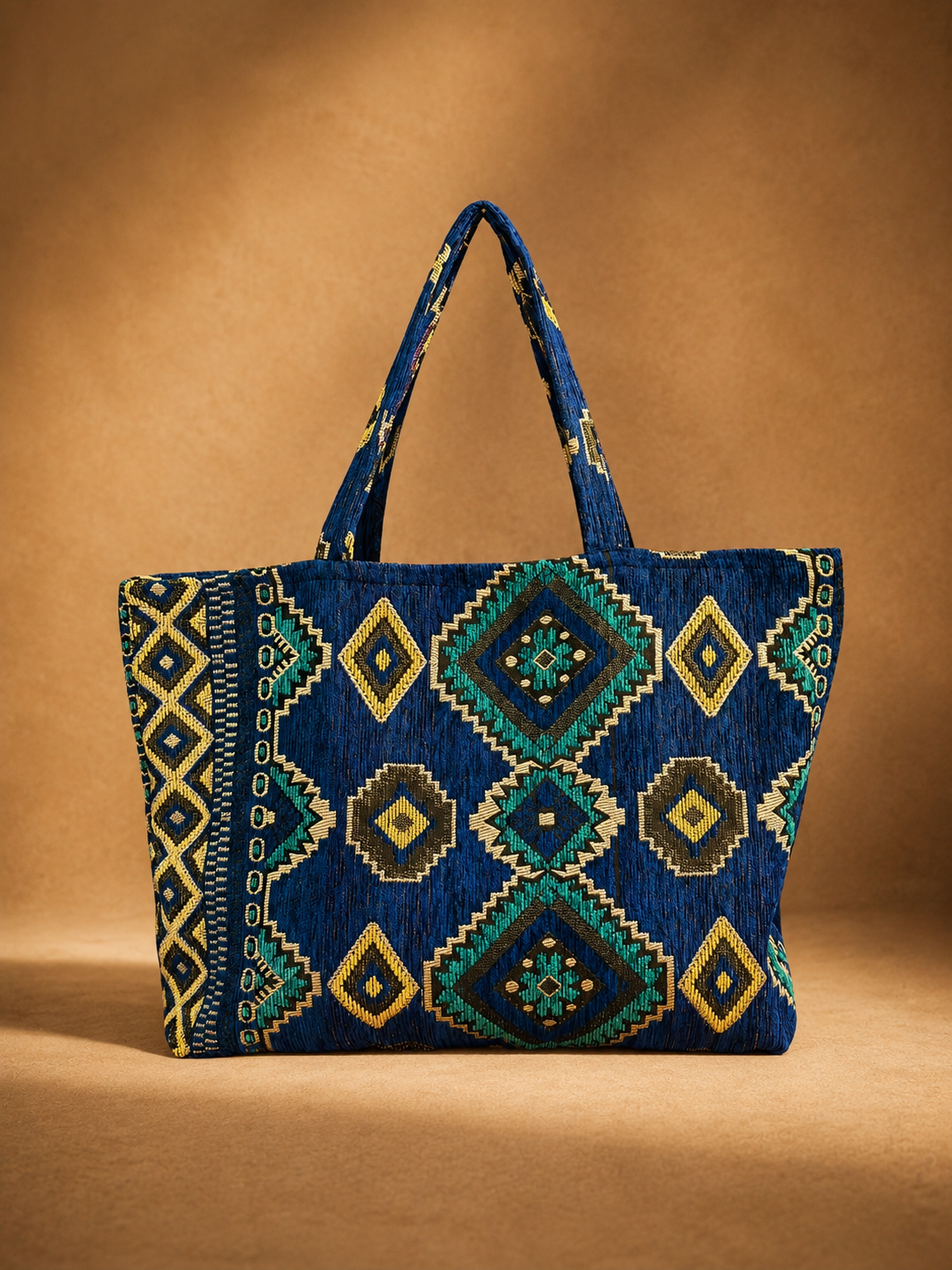 Handmade Berber Velvet Tote Bag – Large Moroccan Market Bag (60 × 50 cm)