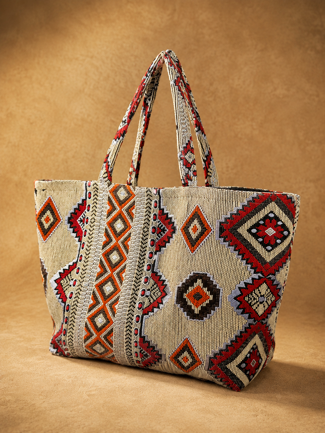 Handmade Berber Velvet Tote Bag – Large Moroccan Market Bag (60 × 50 cm)