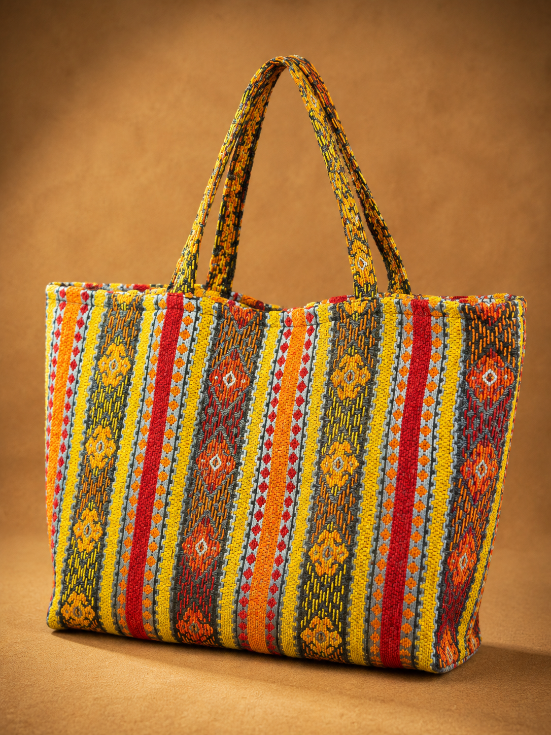 Handmade Berber Velvet Tote Bag – Large Moroccan Market Bag (60 × 50 cm)