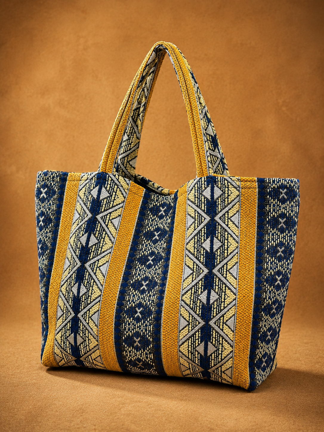 Handmade Berber Velvet Tote Bag – Large Moroccan Market Bag (60 × 50 cm)